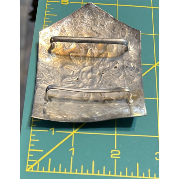 Sun and Stars Scarf Slide Stamped Metal Handmade India Western Boho Vintage - Picture 9 of 11